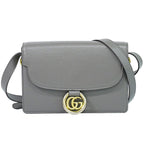 Gucci GG Marmont Shoulder Bag Pochette Leather Gray