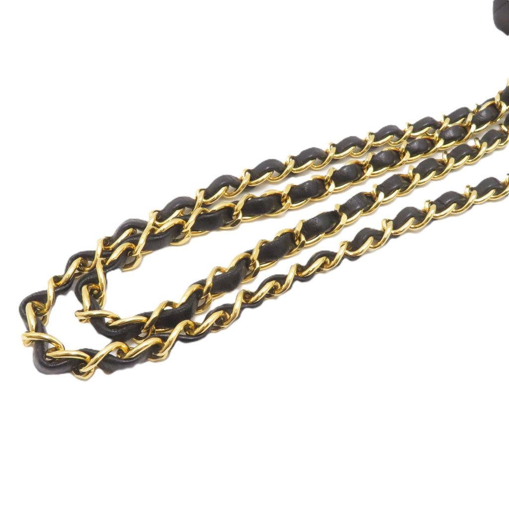 Chanel Mini Quilted 20 Chain Shoulder Bag Black Lambskin — view 5