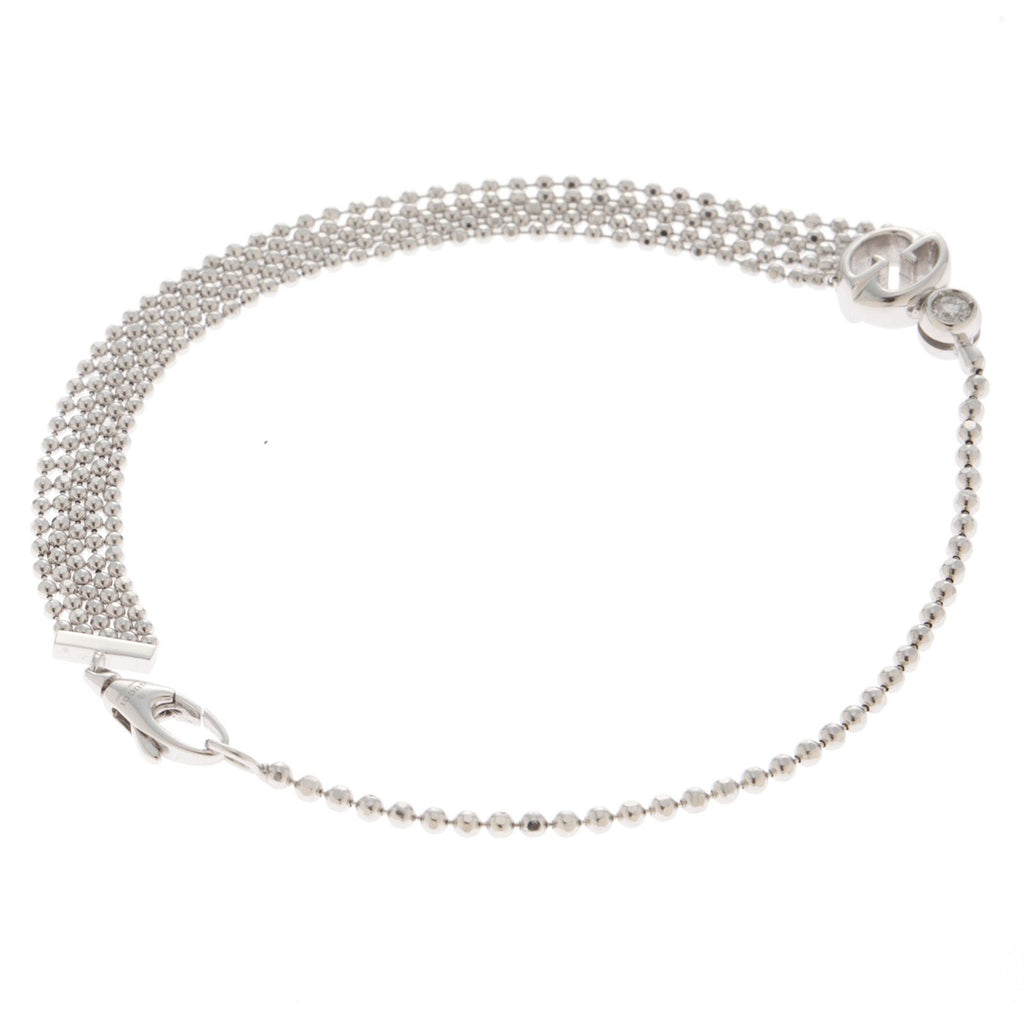 Gucci Interlocking G Gbl WG D 17 Bracelet 18k White Gold Diamond — view 2