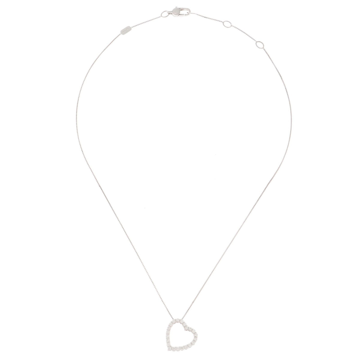 Gucci Heart Motif NC WG D Necklace 18k White Gold 18k Diamond — view 2