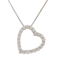 Gucci Heart Motif NC WG D Necklace 18k White Gold 18k Diamond