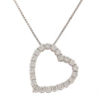 Gucci Heart Motif NC WG D Necklace 18k White Gold 18k Diamond