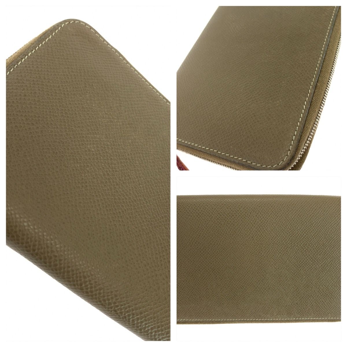 Hermes Azap Silk'in Etoupe Greige Veau Epsom Wallet Zip Around — view 6