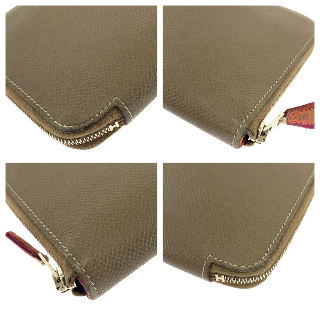 Hermes Azap Silk'in Etoupe Greige Veau Epsom Wallet Zip Around — view 4