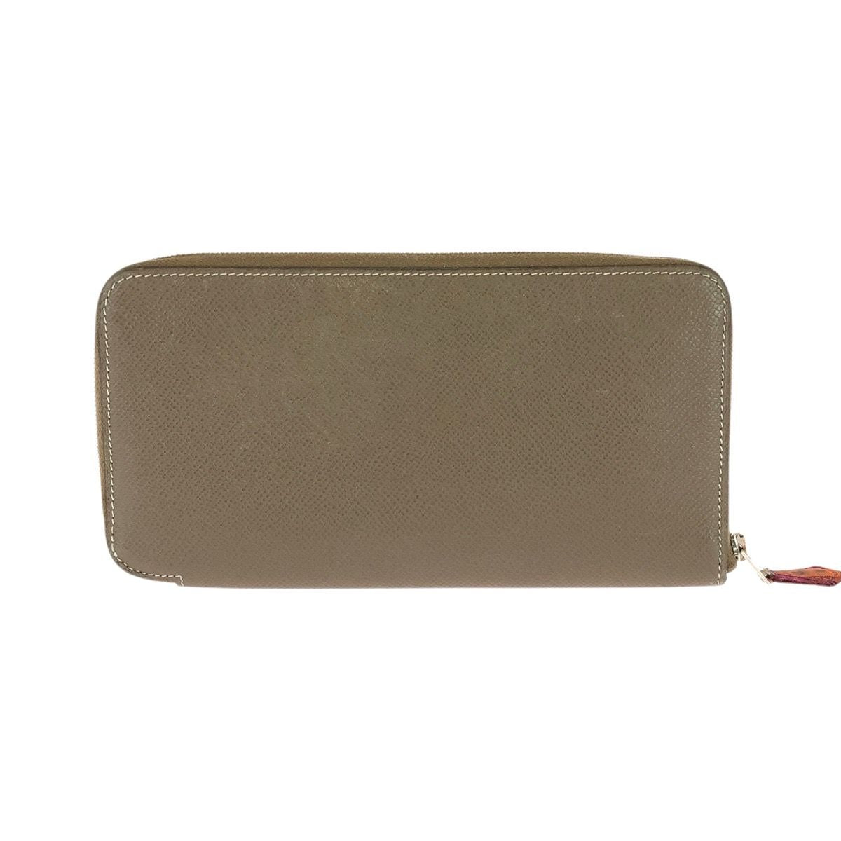 Hermes Azap Silk'in Etoupe Greige Veau Epsom Wallet Zip Around