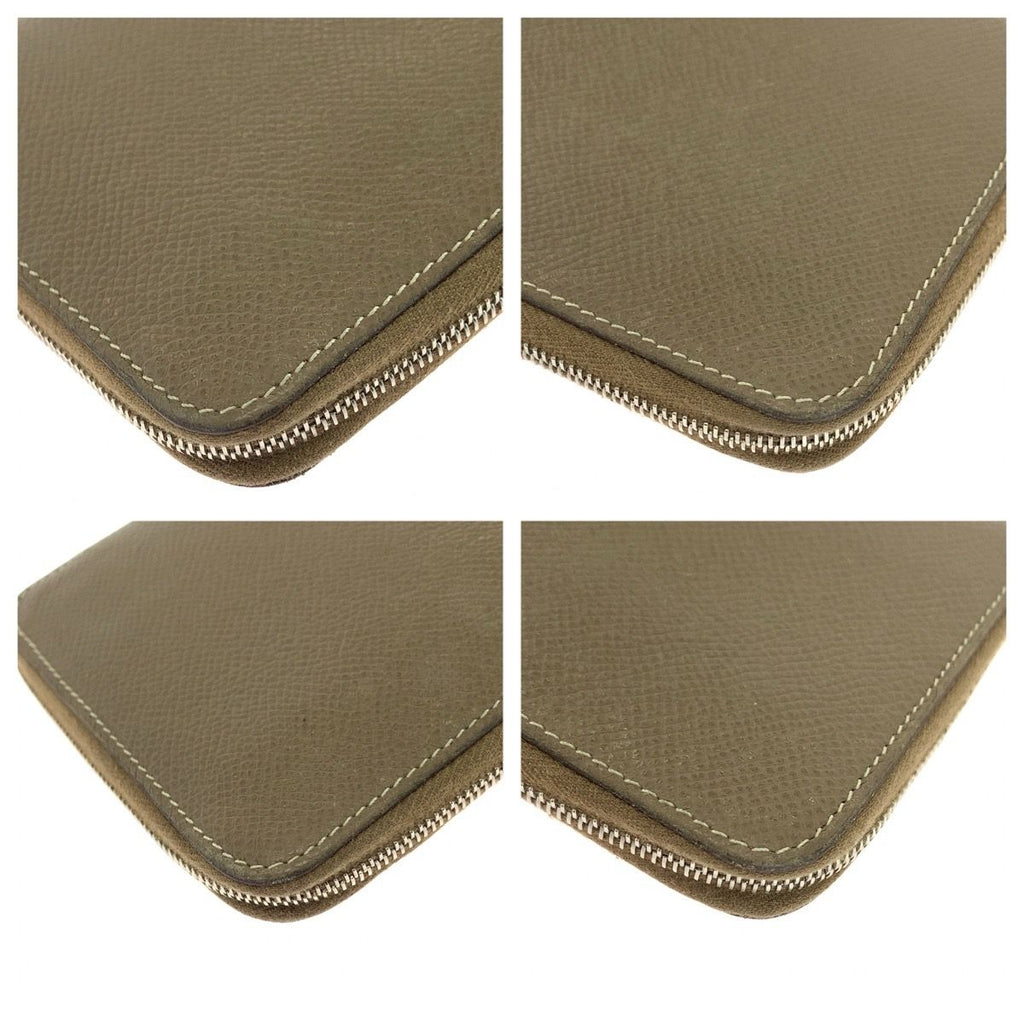 Hermes Azap Silk'in Etoupe Greige Veau Epsom Wallet Zip Around — view 3