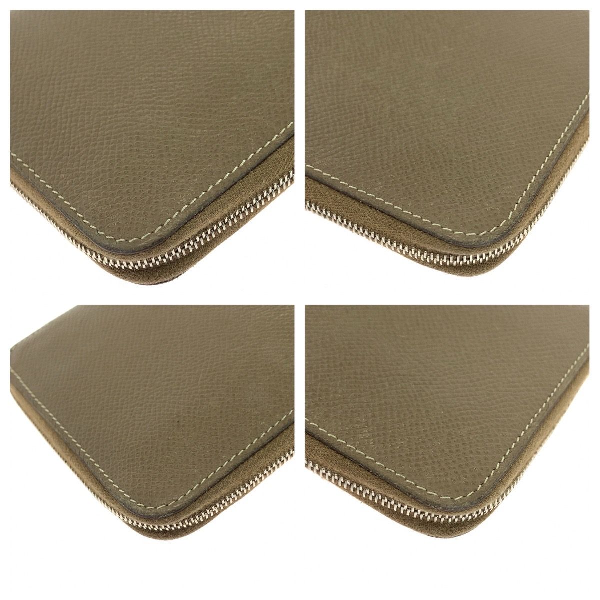 Hermes Azap Silk'in Etoupe Greige Veau Epsom Wallet Zip Around — view 3