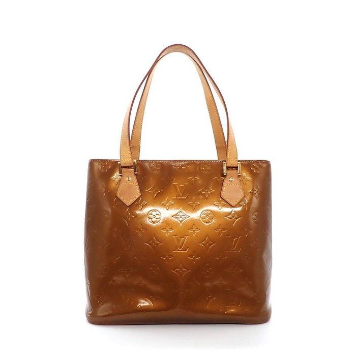 Louis Vuitton Tote Bag Houston Blanc Monogram Vernis Gold