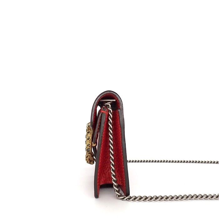 Gucci Shoulder Bag Dionysus Red Leather Silver — view 3