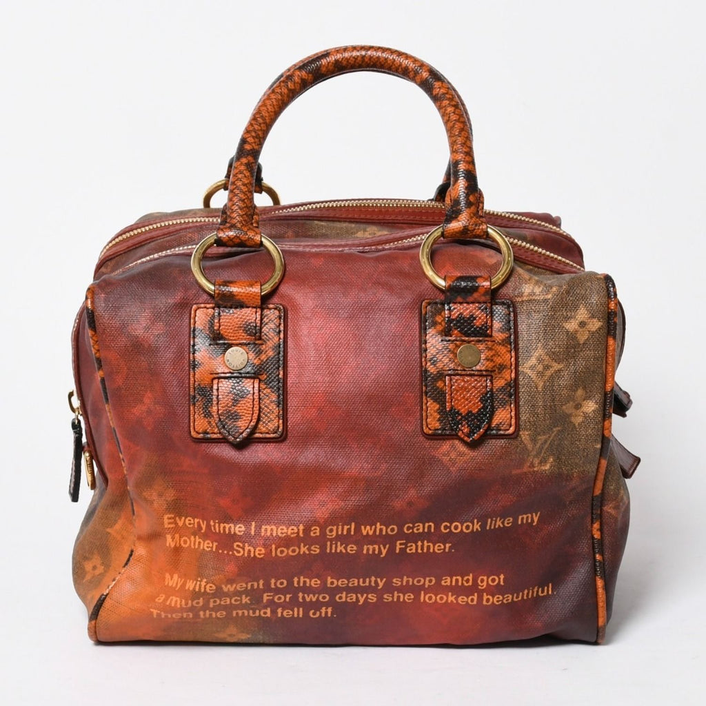 Louis Vuitton Richard Prince Jokes Man Crazy Handbag Rouge Gold