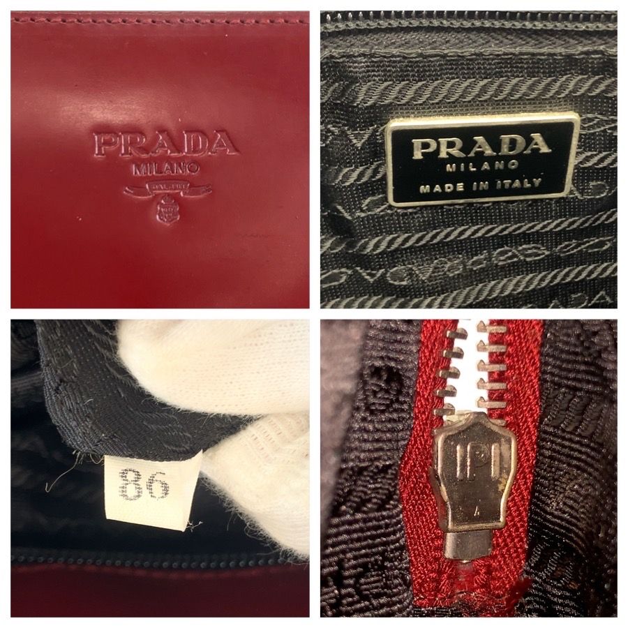 Prada Red Patent Leather Tote Shoulder Bag — view 3