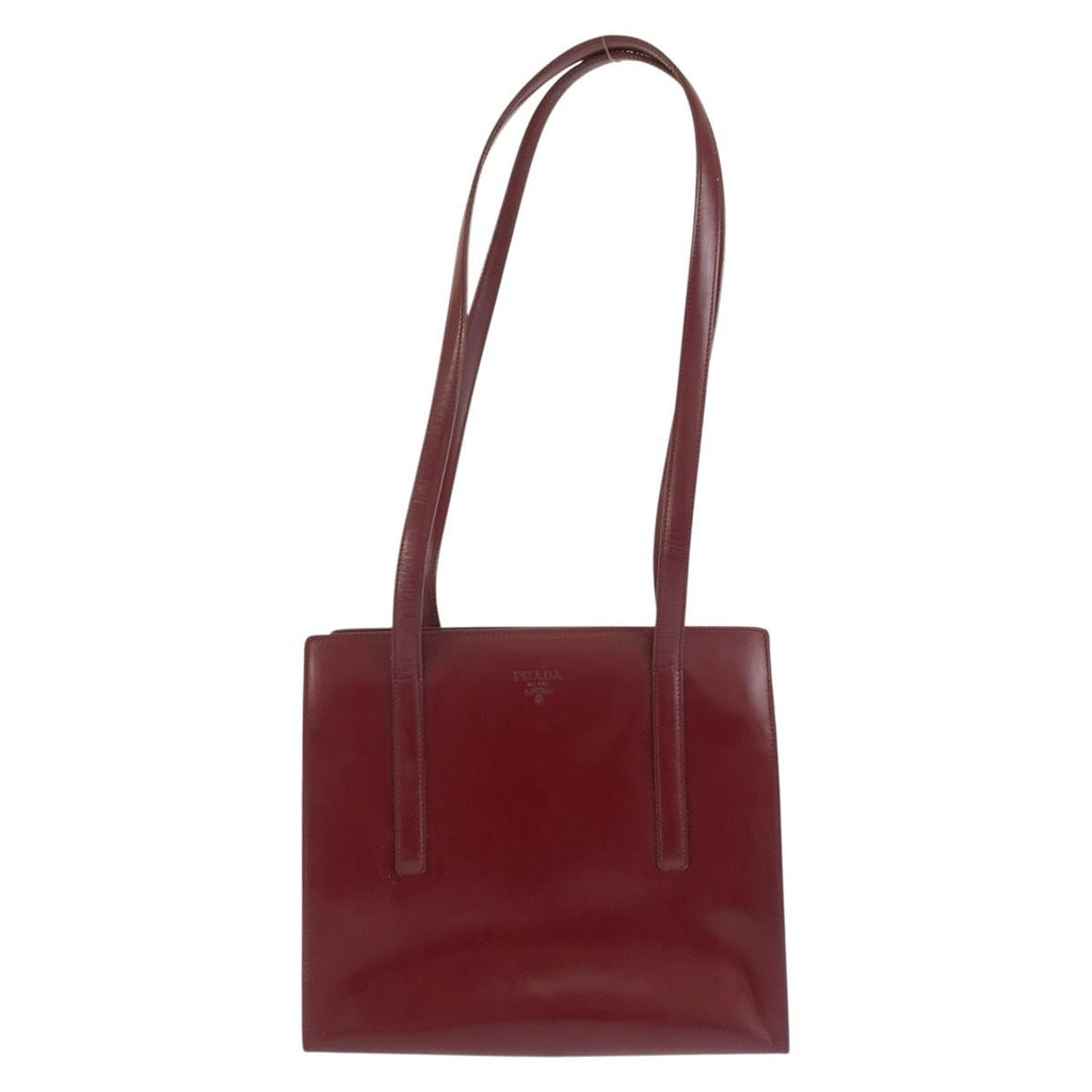 Prada Red Patent Leather Tote Shoulder Bag