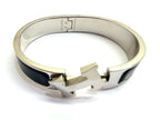 Hermes Clic Clac PM P Bangle Enamel SS Black Bracelet — view 3