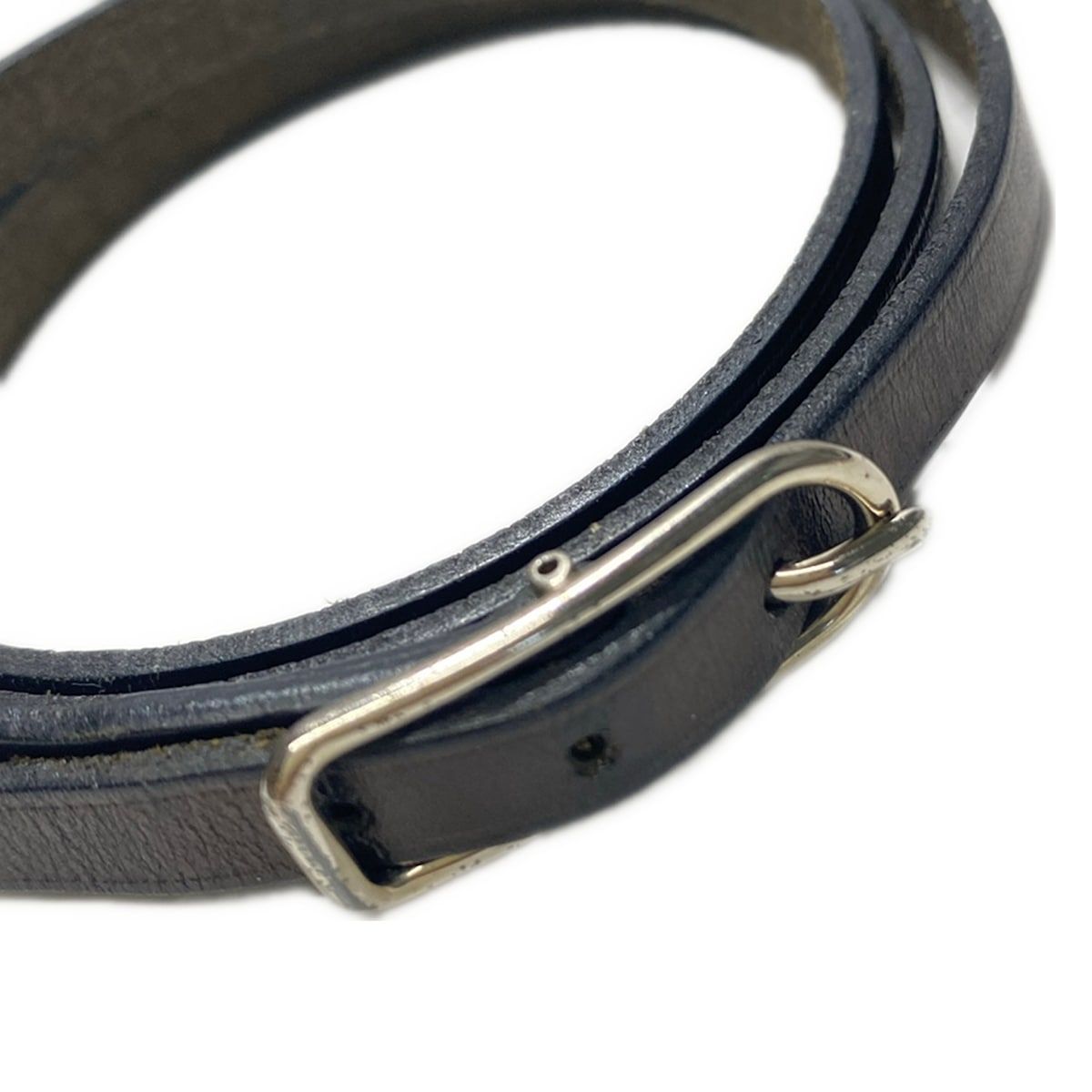 Hermes Bracelet Hapi 1 Leather Black Silver — view 3