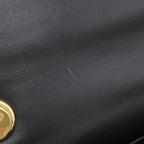 Celine Shoulder Bag Matelasse Monochrome Leather Black Gold Logo Chain — view 7