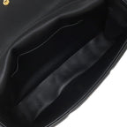 Celine Shoulder Bag Matelasse Monochrome Leather Black Gold Logo Chain — view 8