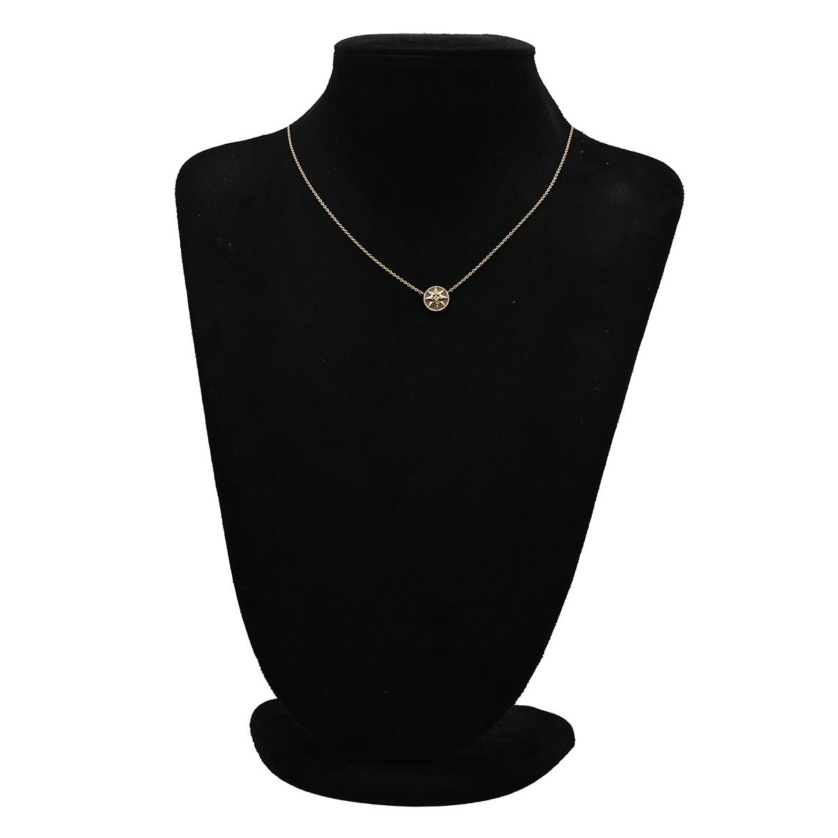 Dior Necklace Rose Des Vents Medallion Pink Gold Diamond Pearl Wind Motif — view 8