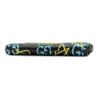 Gucci Wallet Ghost Zip Around Leather Black Yellow Blue Vintage GG Star Doodle — view 3