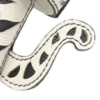 Prada Key Holder White Tiger Leather Black Silver Animal Charm — view 4