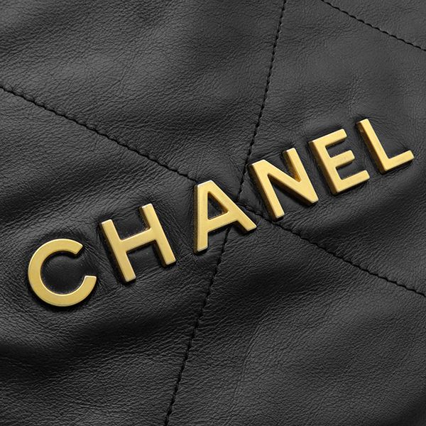 Chanel Backpack Chanel 22 Calfskin Black Gold Chain — view 6