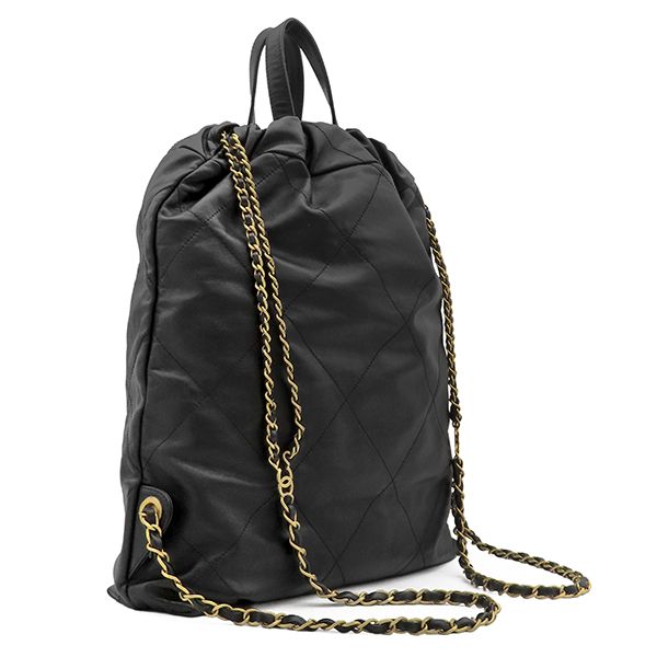 Chanel Backpack Chanel 22 Calfskin Black Gold Chain — view 2