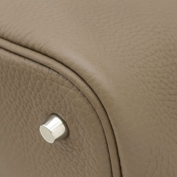 Hermes Handbag Picotin Lock MM 22 Taurillon Clemence Etoupe Silver Greige — view 5
