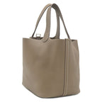 Hermes Handbag Picotin Lock MM 22 Taurillon Clemence Etoupe Silver Greige — view 3