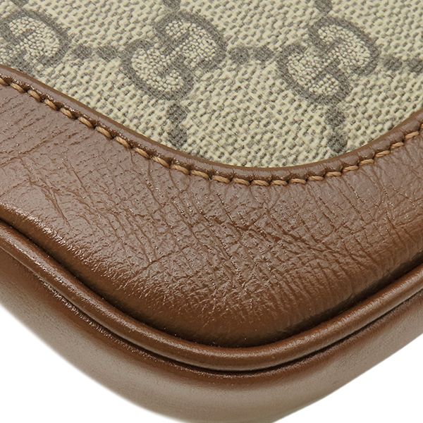Gucci 2-Way Bag Jackie 1961 GG Supreme Canvas Leather Beige Brown Gold Mini — view 5