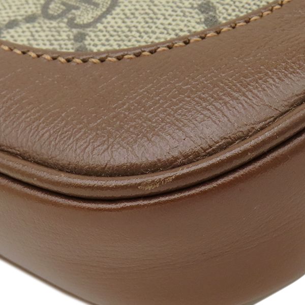 Gucci 2-Way Bag Jackie 1961 GG Supreme Canvas Leather Beige Brown Gold Mini — view 4