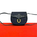 Dior Vintage Logo Trotter Leather Shoulder Bag Pochette Navy