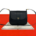 Gucci Vintage GG Logo Leather Shoulder Bag Pochette Black