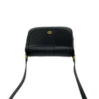 Gucci Vintage GG Logo Leather Shoulder Bag Pochette Black — view 4
