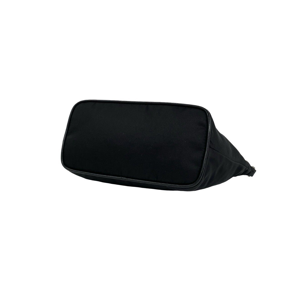 Prada Triangle Logo Tessuto Pocono Nylon Leather Shoulder Bag Black — view 8