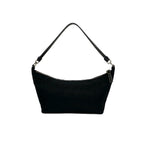 Prada Triangle Logo Tessuto Pocono Nylon Leather Shoulder Bag Black — view 4