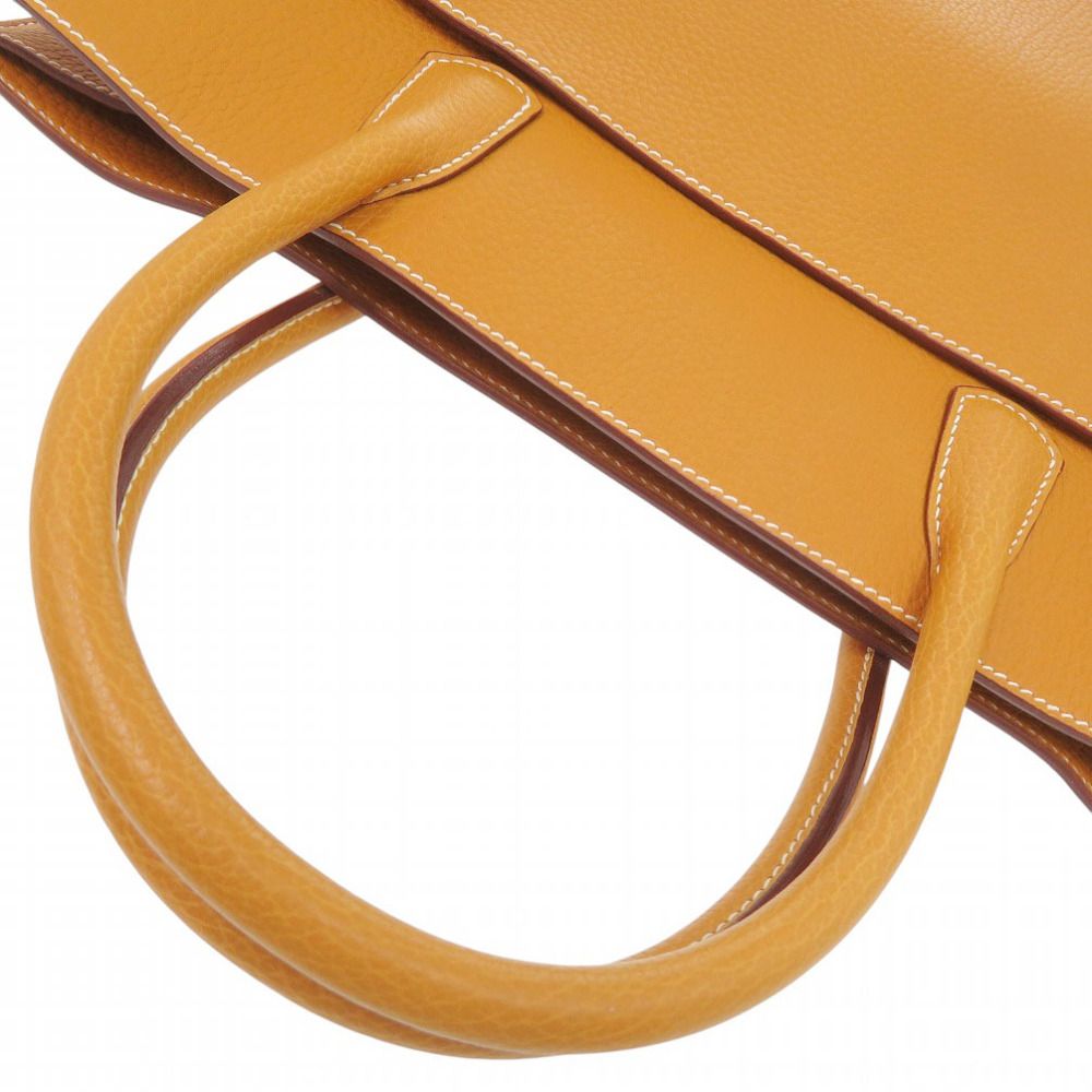 Hermes White Bus GM Fjord Natural Sable Tote Bag — view 8