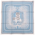Hermes Carre 55 Tiger Royal King's Scarf Silk Light Blue — view 2