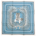 Hermes Carre 55 Tiger Royal King's Scarf Silk Light Blue