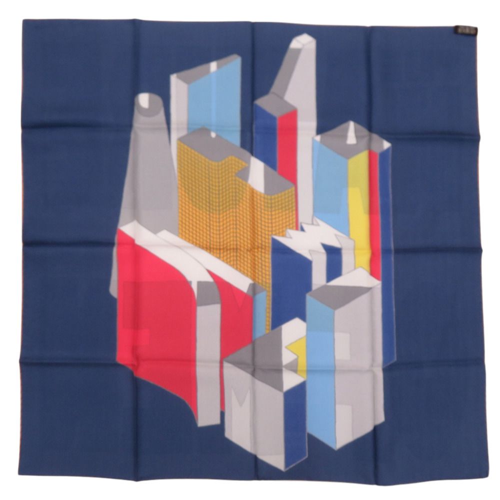 Hermes Carre 65 the Nature of Man's Essence Silk Navy Scarf — view 2