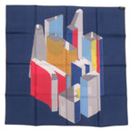 Hermes Carre 65 the Nature of Man's Essence Silk Navy Scarf — view 2
