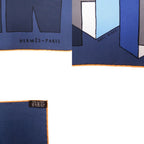 Hermes Carre 65 the Nature of Man's Essence Silk Navy Scarf — view 3