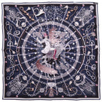 Hermes Carre 65 C'est la Fete Silk Navy Scarf — view 2