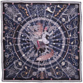 Hermes Carre 65 C'est la Fete Silk Navy Scarf