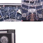 Hermes Carre 65 C'est la Fete Silk Navy Scarf — view 3
