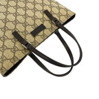 Gucci GG Supreme Logo Pattern Leather Polyurethane Tote Bag Business Brown — view 4