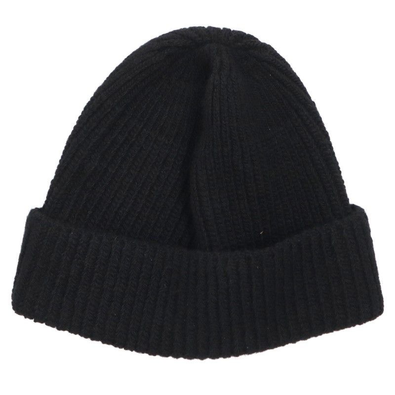 Prada Triangle Plate Wool Cashmere Beanie Hat — view 2