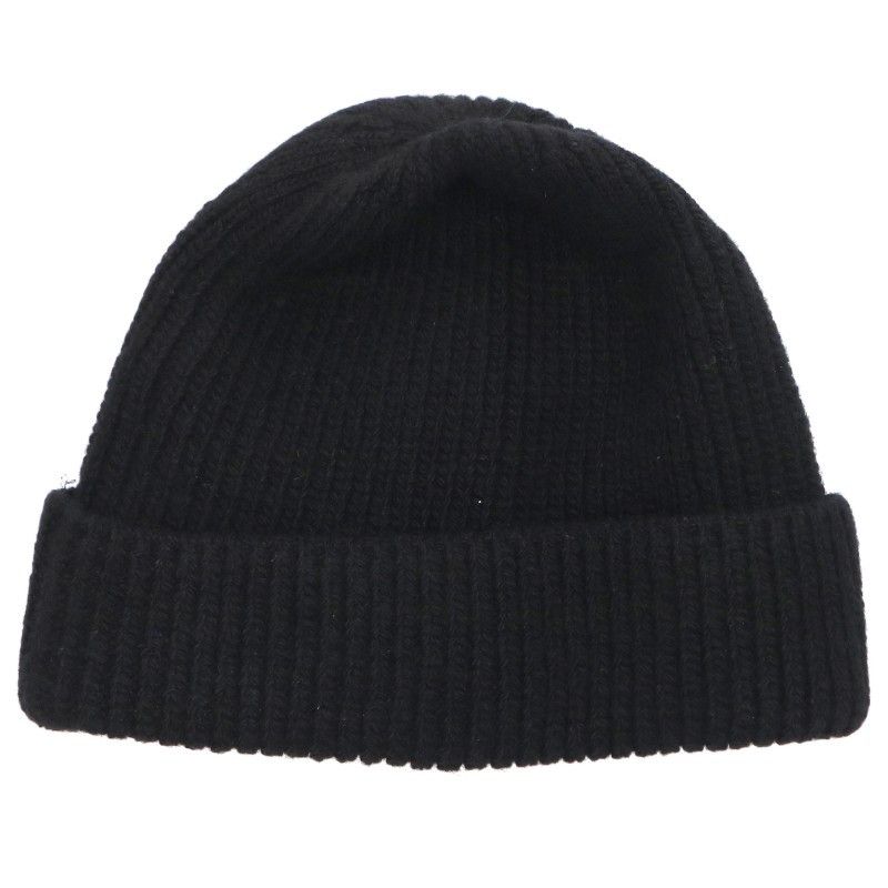 Prada Triangle Plate Wool Cashmere Beanie Hat — view 2