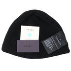 Prada Triangle Plate Wool Cashmere Beanie XL Hat — view 3