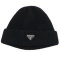Prada Triangle Plate Wool Cashmere Beanie XL Hat
