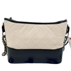Chanel Shoulder Bag Gabrielle Beige Black Calfskin Leather CC Logo 2-Way Chain — view 2