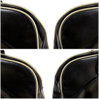 Prada Triangle Keyring Bowling Bag Logo Mirror Calfskin Black — view 4